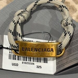 $325 New In Box Balenciaga Gold and Cream Unisex Bracelet